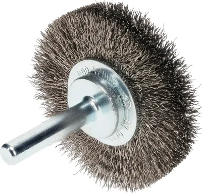 Produktbild von Osborn Drahtbürste für Bohrmaschine ø 50mm - Drahtbürstenaufsatz für schwer zugängliche Stellen - rostfreie Rundbürste mit Schaft, gewellter Draht