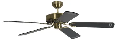 Image de Ventilateur de plafond Potkuri Laiton antique / Noir 132 cm avec chainette