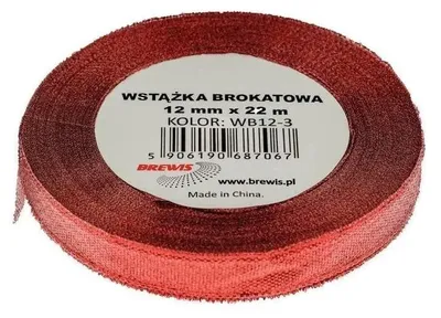 Obrázok produktu pre GlamourArt Stuha Brokátová červená 12 mm - dokonalý akcent pre vaše projekty!