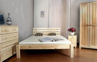 Produktbild von Futonbett Kiefer 140 x 200 cm Natur mit Lattenrost