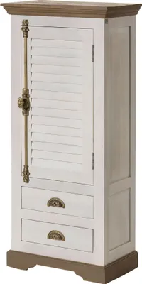 Image de MASSIVMOEBEL24 | Meuble de Rangement TOULOUSE #131 Bois de Manguier Laqué Blanc - 60x35x130