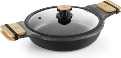 Produktbild von BRA Market | Niedriger Kochtopf 28 cm, Aluminiumguss mit Antihaftbeschichtung, PFOA-frei, für alle Herdarten einschließlich Induktion geeignet