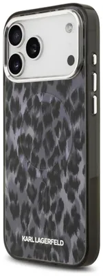 Produktbild von Karl Lagerfeld Iml Leopard Pattern Magsafe Iphone 17 Pro Max Handyhülle Schwarz Schwarz One Size