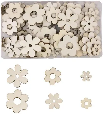 Immagine prodotto di Dischi di legno - Decorazioni artificiali - Set da 100 pezzi - 2/3/4 cm