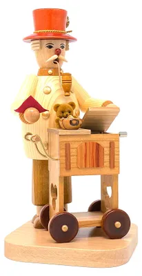 Räuchermännchen Drehorgelmann 25 cm, Handarbeit aus dem Erzgebirge