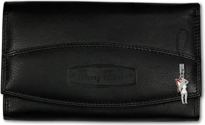 Zdjęcie produktu dla Money Maker z prawdziwej skóry damska czarna ochrona RFID 16x2.5x9.5cm OPJ719S