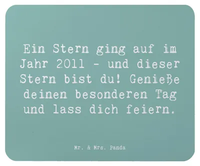 Produktbild von Mr. & Mrs. Panda Mousepad Spruch 2011 Geburtstag Stern - Meeresbrise - Geschenk, Mouse Pad, Geburtstagsgeschenk, Geburtsjahr Feier, pc, Happy Birthday, Alter, du bist der