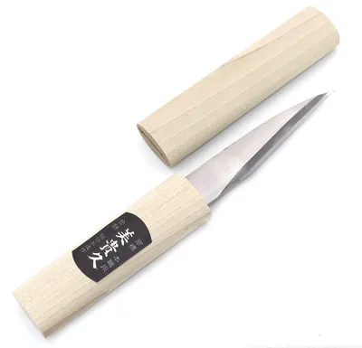 Kiridashi-Schnitzmesser, gebogene Klinge, Kohlenstoffstahl, 10,5 cm