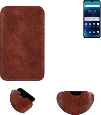 Produktbild von K-S-Trade Schutzhülle Handyhülle kompatibel mit Blackview A60 Handytasche Kunstleder Sleeve in braun