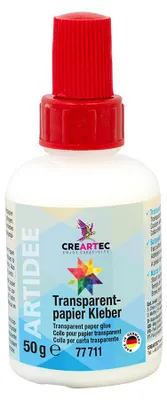 Produktbild von CREARTEC Transparentpapier Kleber - zum perfektem Verkleben ohne störende Klebespuren - 50g - 77711