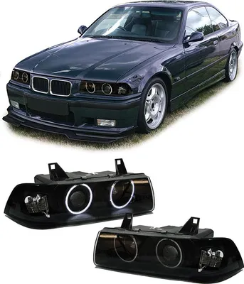 Obrázek produktu pro CCFL Angel Eyes světlomety černé pro BMW řady 3 E36 Coupe Cabrio 1990-1998