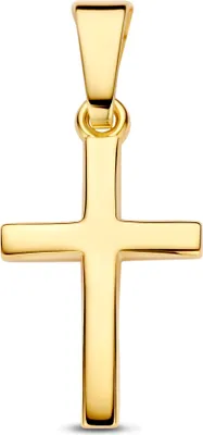 Produktbild von New Bling 9NBG-1004 – Goldener Anhänger – Kreuzanhänger – 14 Karat Gold – Massiv – Poliert – Kreuz: 13 x 9,1 mm