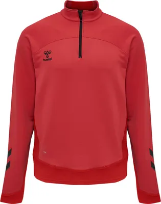 Produktbild von Hummel hmlLEAD Half Zip Herren T-Shirt Langarmshirt Sweatshirt rot 207403-3062, Größe:XL