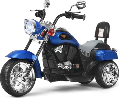 Produktbild von 6V Elektro Motorrad mit verstellbaren Scheinwerfer Motorrad 91 x 48 x 64 cm Blau + Schwarz