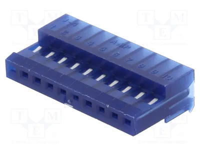 Productafbeelding van 1x Connector, 2,54 mm, printplaatconnector, 10 vrouwelijke pinnen, artikelnummer 4-640442-0 - Klikconnector