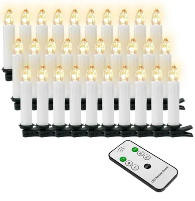 Produktbild von LED Kerzen Stabkerzen mit Fernbedienung Flammenlose Tafelkerzenmit Timer 40er