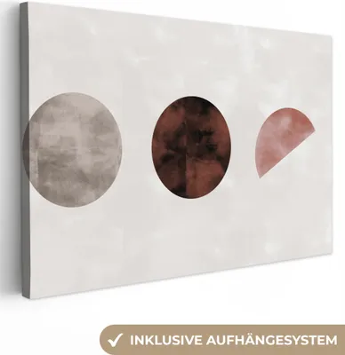 Produktbild von OneMillionCanvasses® - Leinwandbilder - 140x90 cm, Formen - Farbe - Braun - Abstrakt, Wandbilder Kunstdruck Wanddekoration - Foto auf Leinwand - Gemälde auf Holzrahmen