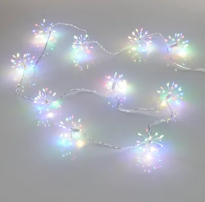 Produktbild von 200 LED Lichterkette Weihnachten 180cm Feuerwerk Pusteblume Innenbereich Bunt