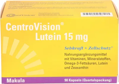 Produktbild von CentroVision Lutein 15 mg Kapseln Sehkraft + Zellschutz, 90 St. Kapseln