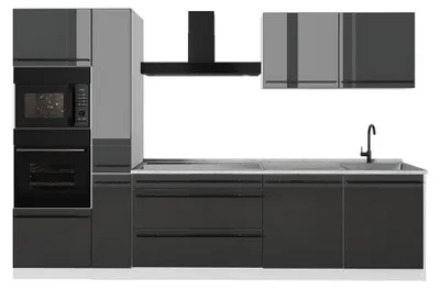 Imagen del producto de Mueble de cocina Vicco R-Line Antracita alto brillo/Blanco 310 cm sin encimera, Model 67677