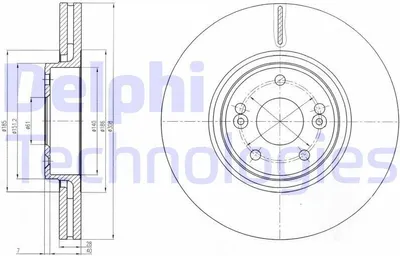 Produktbild von 2x DELPHI Bremsscheibe BG4167 für RENAULT LAGUNA II Grandtour (KG0/1_) 47mm