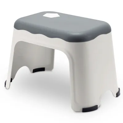 Produktbild von Stufenhocker Grau M, Stufenhocker Kinder, Tritthocker Küche, Tritthocker Bad, Toilette Stufe, Kind Treppe, Erwachsene Tritthocker, Küche Treppenstufe
