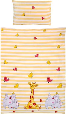 Produktbild von Famanu Kinderbettwäsche mit Tiermotiv - 100% Baumwolle, 135 x 100 cm und 60 x 40 cm