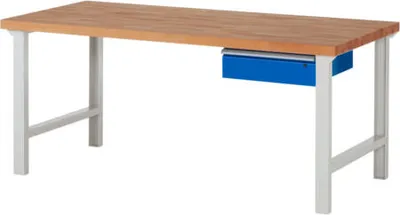 Produktbild von Werkbank mit 1 Schublade - 150:1 - 840 x 2.000 x 900 mm (HxBxT) - Traglast 750 kg - Buche