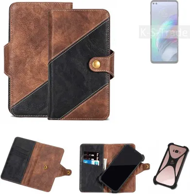 Produktbild von K-S-Trade Handyhülle Schutzhülle Bookstyle Case kompatibel mit Motorola Moto G100 Klapphülle Cover Hülle Schutztasche 1x