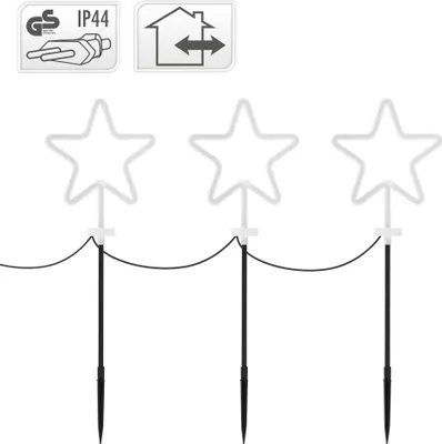 Produktbild von Koopman LED Sterne Gartenstecker 3er Set, AGM000370