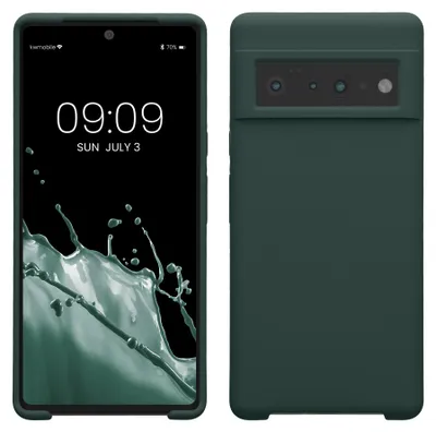 Produktbild von kwmobile Handyhülle für Google Pixel 6 Pro Hülle - Case Silikon - Kabelloses Laden - Schutzhülle Cover in Moosgrün