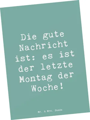 Produktbild von Mr. & Mrs. Panda Postkarte Spruch Hoffnung Montag - Meeresbrise - Geschenk, Augenzwinkern, bildkarte, Motivation, Ansichtskarten, Gefühl, Ansichtskarte, Postkarten, Zitat