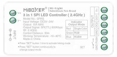 Image de Miboxer ESPIR3 Contrôleur LED SPI 3 en 1 (2.4G) monochrome/RGB/RGBW