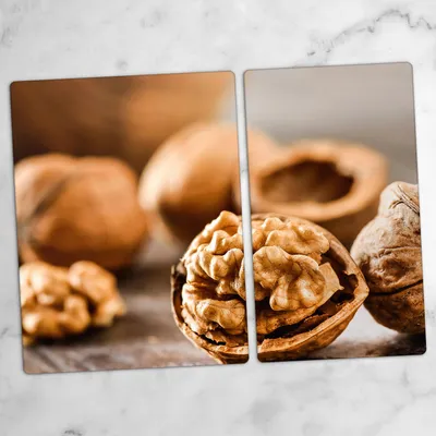 Produktbild von Glas-Herdabdeckplatten Glaskeramikkochfeld-Abdeckung Spritzschutz Glas 70x52 cm Nüsse