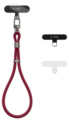 Produktbild von Handy Lanyard für das Handgelenk, universell, Tech-Protect C11S Rope Wrist Strap, Burgunderrot