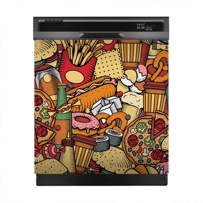 Produktbild von Aufkleber sticker 60x60 cm Dekorative folie Spülmaschine - Pizza Italy Essen