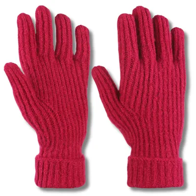 Immagine prodotto di Guanti da donna caldi rossi - Guanti invernali - Guanti a cinque dita - Guanti lavorati a maglia - Guanti classici