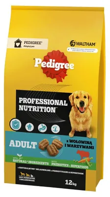 Zdjęcie produktu dla Pedigree Adult Professional Nutrition 12kg Z Wołowiną I Warzywami Sucha Karma Dla Psów Średnich I Dużych Ras