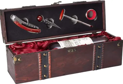 Produktbild von Geschenkset Weinset mit 1 Flasche Rosewein Jahrgang 2016 Los Vascos Rosé Cabernet Sauvignon - in Holzkiste mit Sommelierset