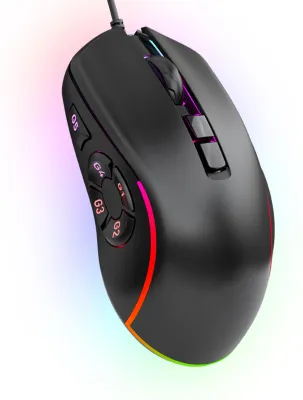 Obrázek produktu pro Drátová herní myš, RGB podsvícení, 10 programovatelných tlačítek, 14 světelných efektů, 6 nastavitelných DPI 800-12800, pro PC počítače