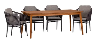 Produktbild von 4x manhattan Armsessel und 1x Atacama Tisch Holz