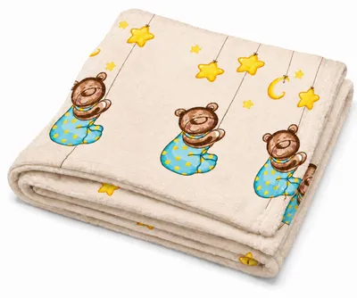 Produktbild von Baby Kuscheldecke Wolldecke Fleece Krabbeldecke Schmusedecke Babydecke 75x100 cm Bär
