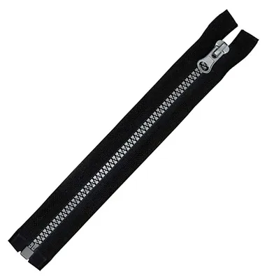Produktbild von Profil-Reißverschluss 5mm 45-85cm teilbar m. Autolock Jacken Softshells Sport, Größe:60cm, Farbe:schwarz grau