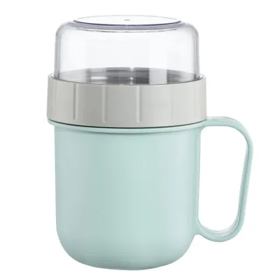 Image de Mug à céréales à emp., partie sup., 2 comp., 500+200ml, bl. pastel/grs