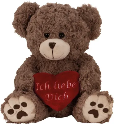 Produktbild von Teddy Bär 25 cm mit Herz Ich liebe Dich Grau Braun