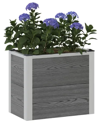 Image de Jardinière surélevée Gris 50 x 30 x 22 cm WPC et Aluminium