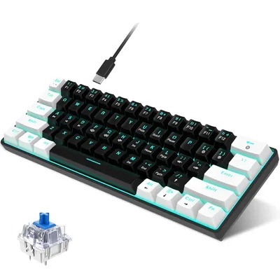 Produktbild von V900 mechanische Tastatur 61 Tasten, USB-C, Gaming & Büro, Anti-Ghosting, blaue LED, kabelgebunden