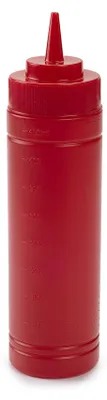 Produktbild von Spenderflasche/sosenflasche rot - Kunststoff - mit Ausguss - 500 ml - 25 x 6 Plasticforte