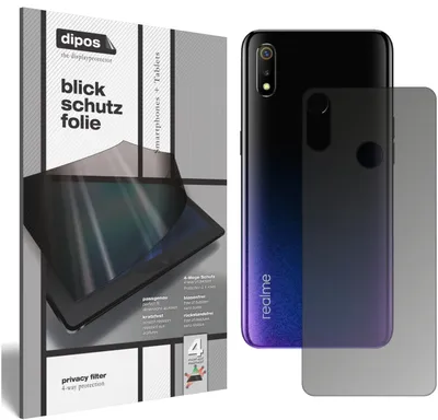 Produktbild von Oppo Realme 3 Rückseite Blickschutzfolie matt Schutzfolie Folie Display Schutz