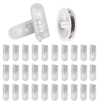 30 Mini LED-Lämpchen mit 25m Silberdraht, warmweiß, inkl. Batterien